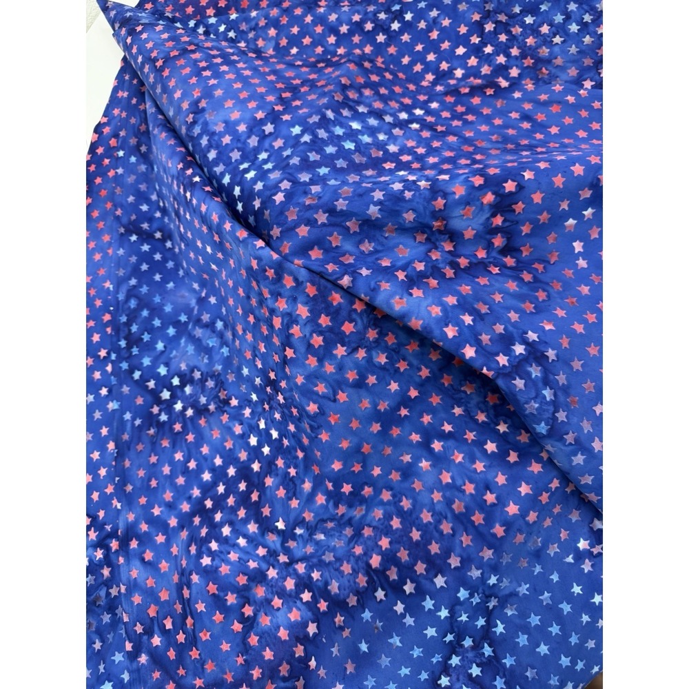Star Batik 100% Cotton Fabric 3 yards x 44" Wide Blues Pinks - Picture 3 of 5